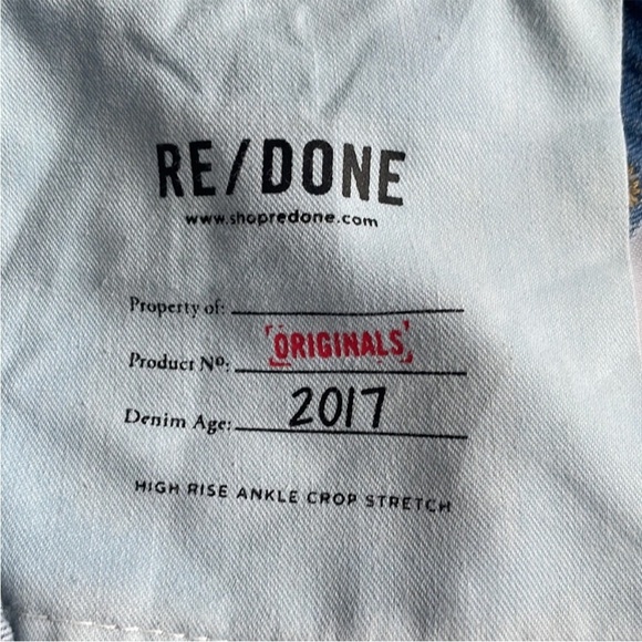RE/DONE High Rise Ankle Crop Stretch size 27 - Picture 10 of 16